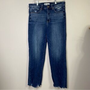 BKE Demin Buckle Parker High Rise Cropped Straight Jeans 29x28